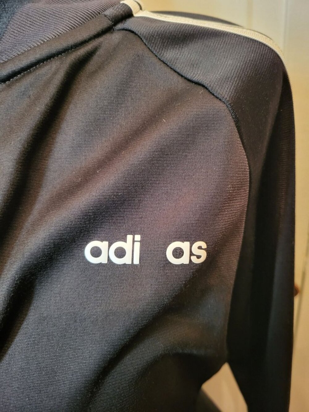 Adidas Black White Track Stripe Zip Up jacket S Streetwear Activewear School Gym - Picture 3 of 8